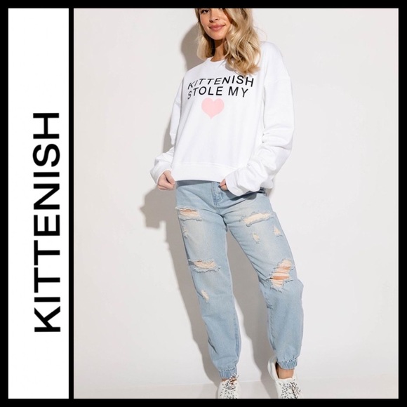 Kittenish Distressed Ansley Denim Joggers - Picture 5 of 12